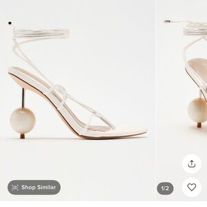 White fashion nova lace up heels
